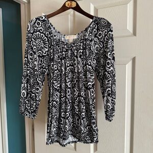 MICHAEL Michael Kors Small Black & White Patterned Top
